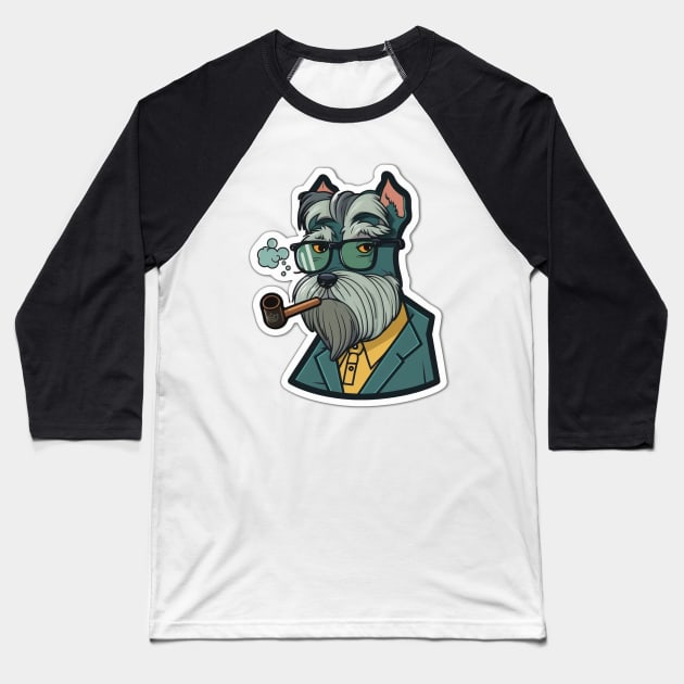 Professor Schnauzer 2 Sticker - Schnauzer Series Baseball T-Shirt by SLMGames